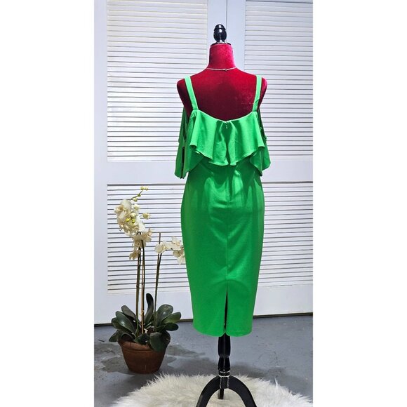 Rachel Rachel Roy Women's Green Marcella Drapey  Sheath Dress Size XL 2441 - Picture 7 of 16